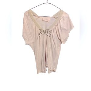 Designers Remix Collection Cream Top Size M